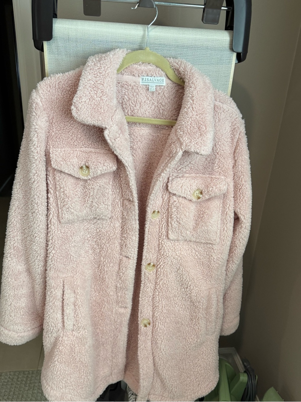 P.J. Salvage Light Pink Teddy Jacket with Patch Pockets